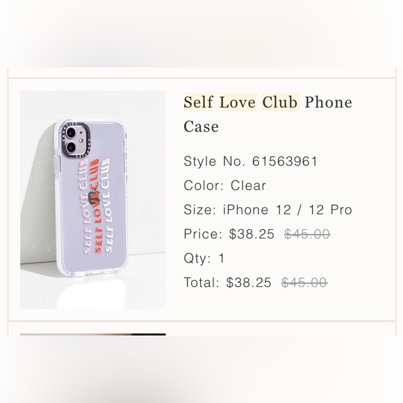 Self Love Club Casetify iPhone 12 Pro clear case - Picture 2 of 2